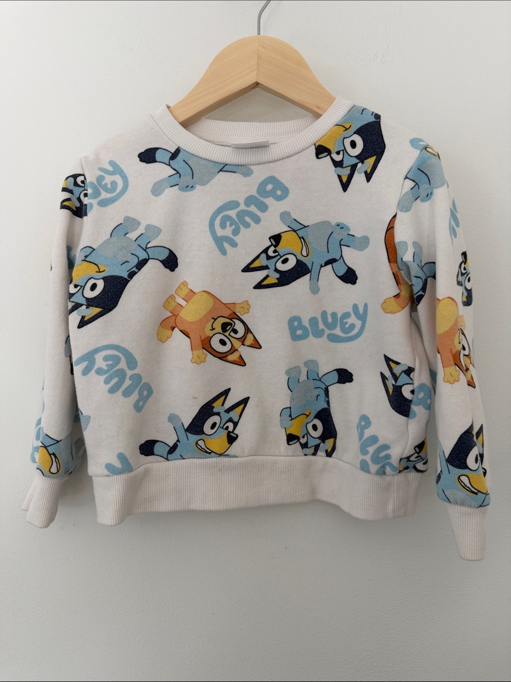 Bluey Kids Crewneck Sweatshirt Blue & Yellow Character Print 3T